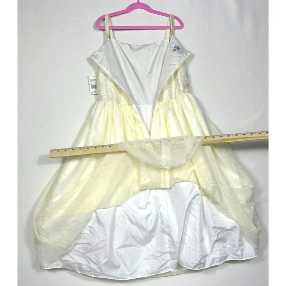 Belle Badgley Mischka Dress 16 Girls Ivory Satin Floral Accent Lined